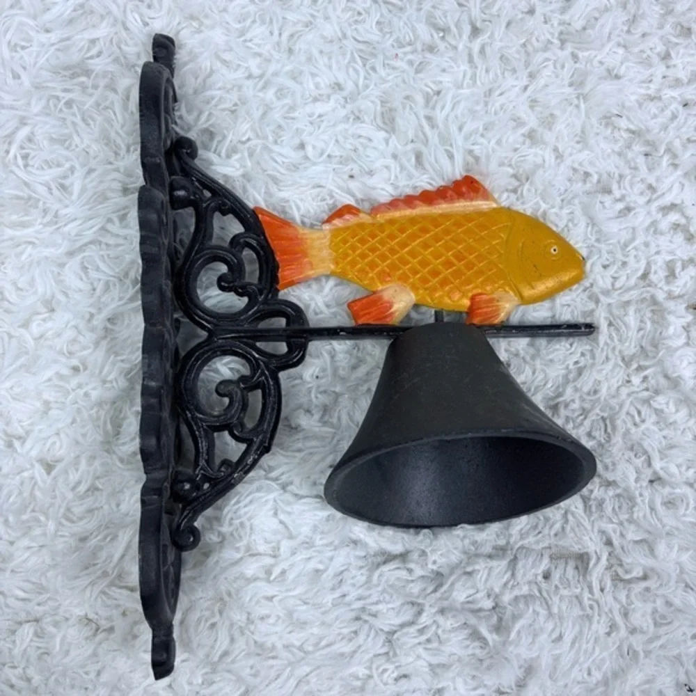 UNBRANDED Decorative Black and Orange Fish Wall Bell